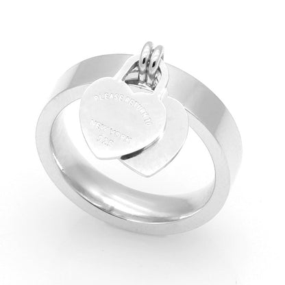 Gold-plated Heart-shaped Titanium Steel Ring