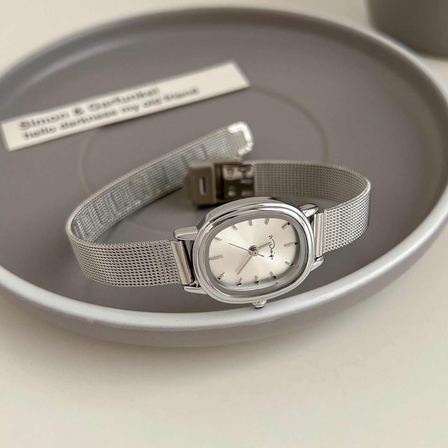 Women's Oval Mesh Strap Watch