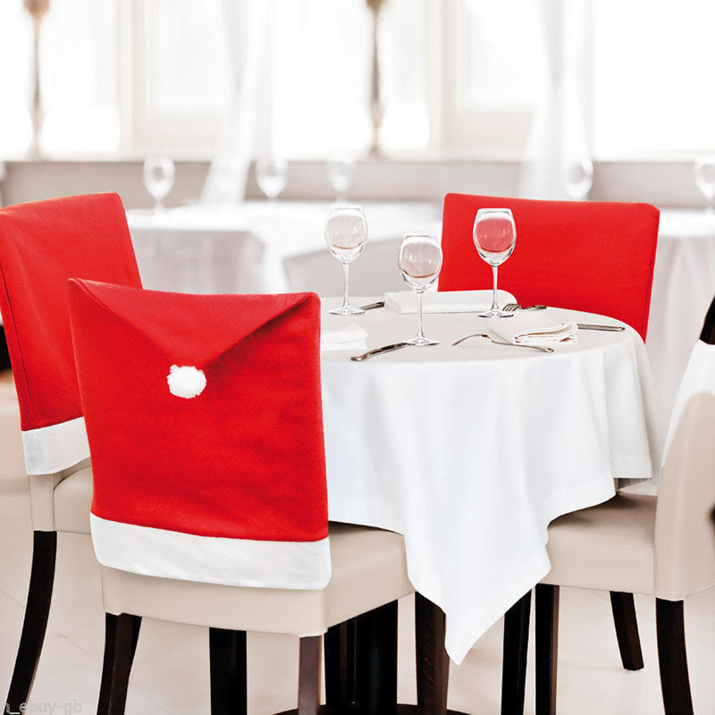 Christmas Chair Set Table Decorations with Hats