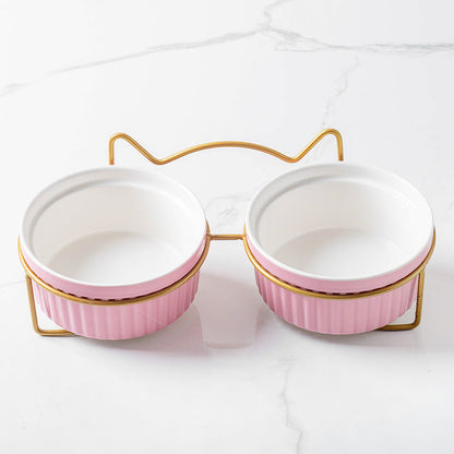 Protect Cervical Spine And High Feet Drinking Water Pet Bowl