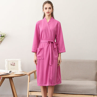 Women's Thin Couple Three Quarter Sleeve Robe