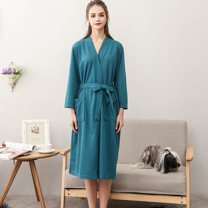 Women's Thin Couple Three Quarter Sleeve Robe