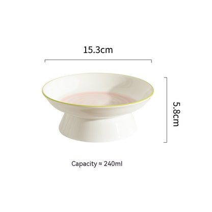 Ceramic Cervical Support Cat Food Bowl
