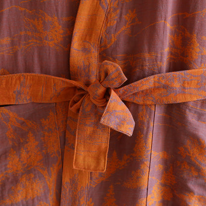 Couple Cotton Loose Lace Bathrobe Jacquard Pajamas