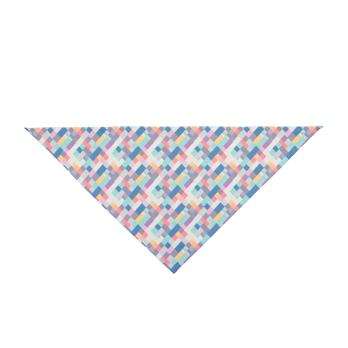 Pastel Pixel Weave in Diagonal Harmony - Pet Bandana Pet Zen