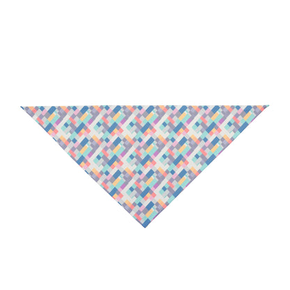 Pastel Pixel Weave in Diagonal Harmony - Pet Bandana Pet Zen