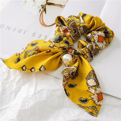 Pearl Bow Hair Rope