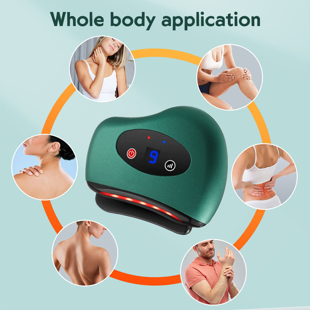 Electric Bianstone Gua Sha Massager with Hot Compress and Vibration