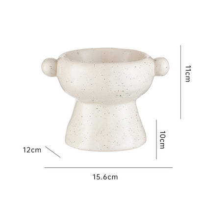 Pet Cat Anti-flip Flat Mouth Ceramic Bowl