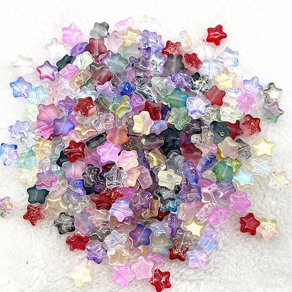 8mm Gold Pentagram Glaze Beads