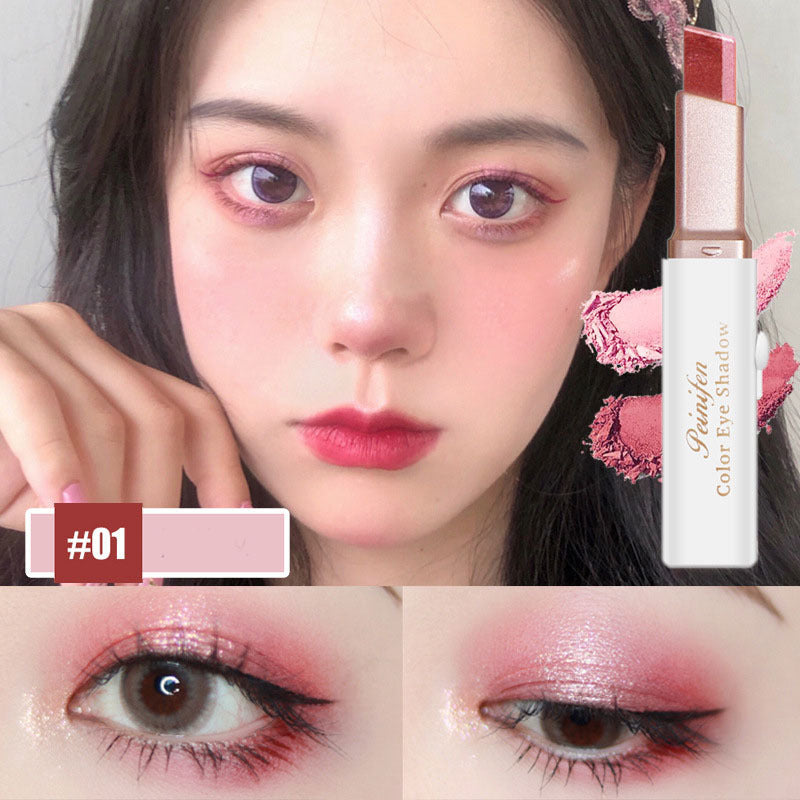 Lazy Eyeshadow Stick: Gradient Shimmer, Double Color, Waterproof
