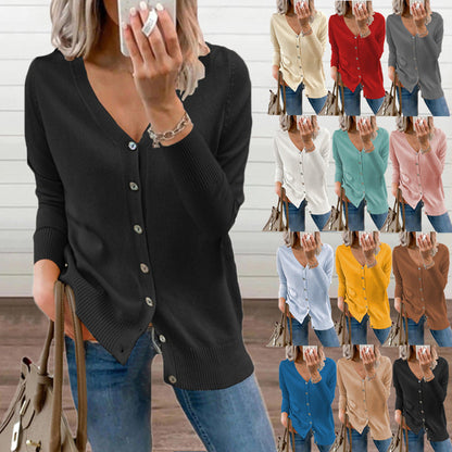 Fashionable Knitted Cardigan Sweater Coat Women's Top