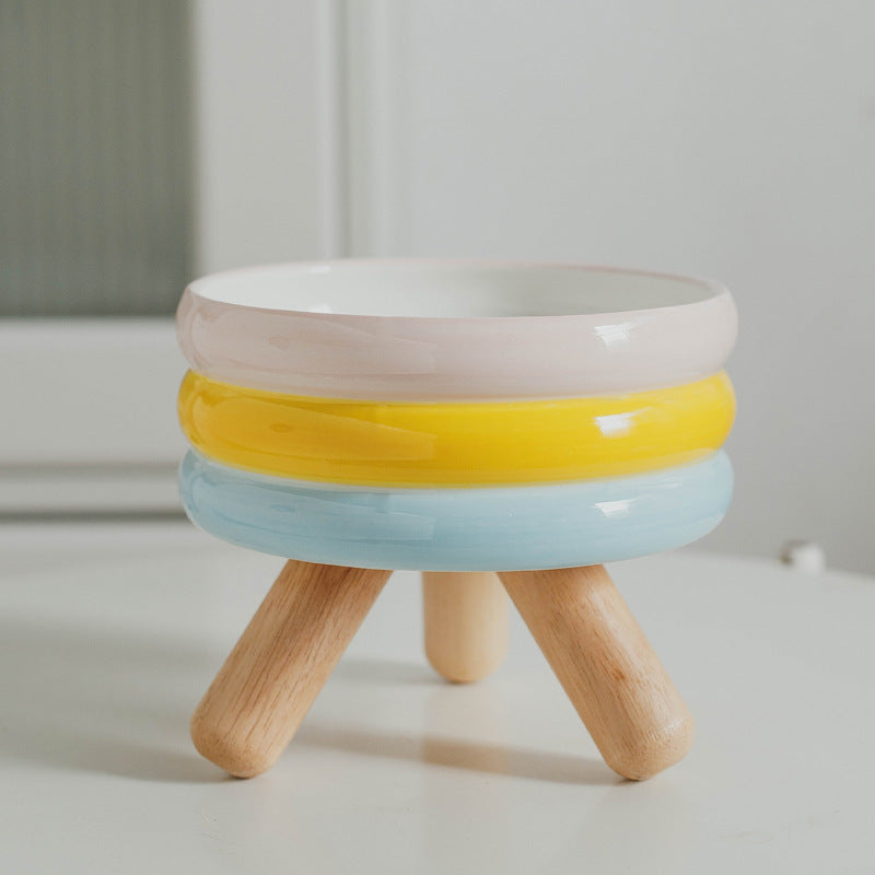 Gulu Bowl Pet Food Bowl Water Bowl Cat Ceramic Color