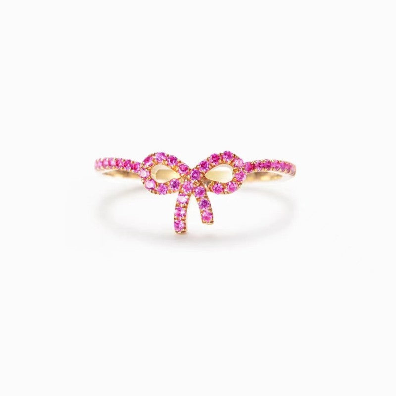 S925 Sterling Silver Bow Buckle Ring