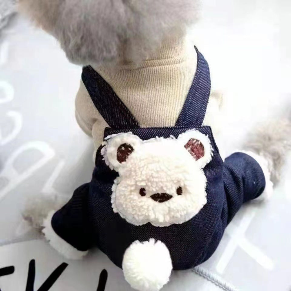 Pet Poodle Dog Clothes Cotton-padded Coat Four-leg Fleece-lined