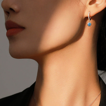 Women's Sea Blue Diamond Jewelry Set