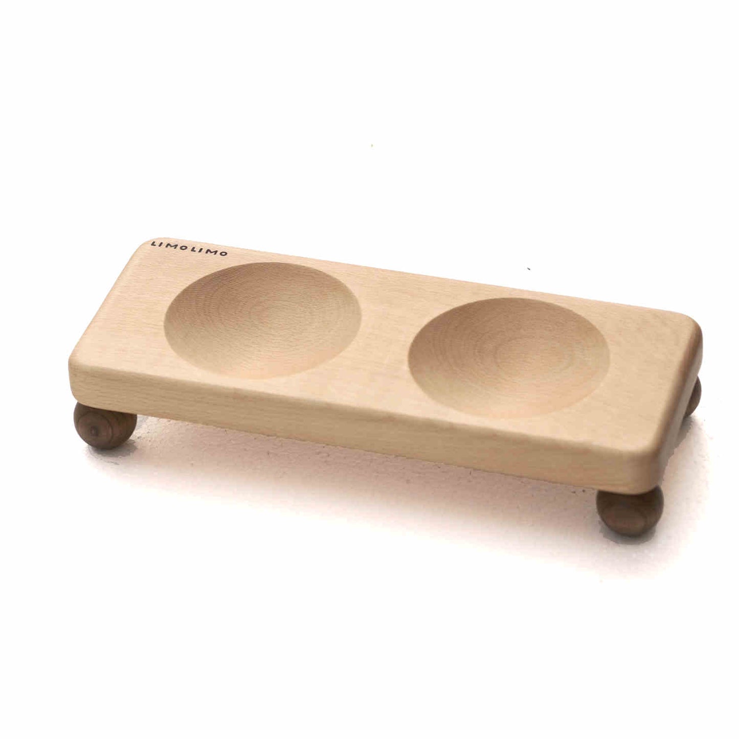 Solid Wood Cat Bowl Ceramic Pet Bowl Feeding Bowl