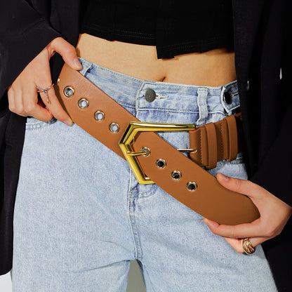 Elastic Black Metal Belt for Fashion Embellishment