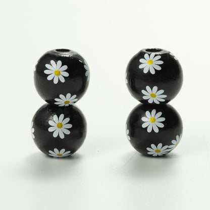 Daisy Wood Bead Necklace