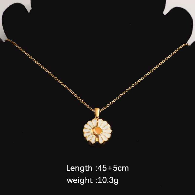 Stainless Steel Sunflower Pendant