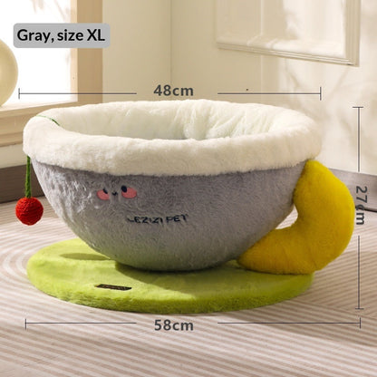 Lint-Free Sisal Rope Cat Scratcher Integrated With A Cat Bed