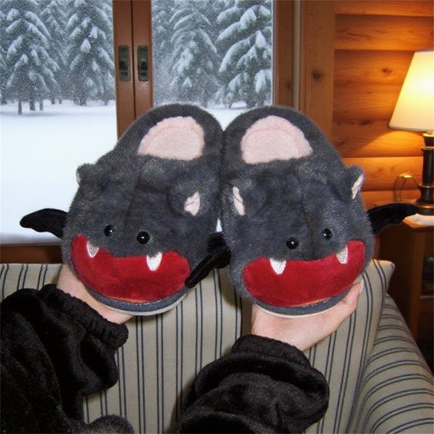 Cute Bat Halloween Personality Ins Cotton Slippers