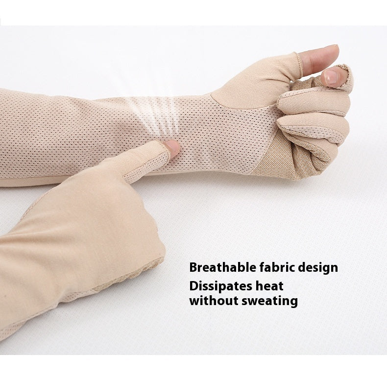 Women's Thin Cotton Sun Protection Gloves