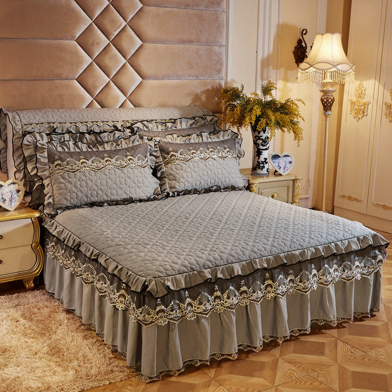 Lace Quilted Bed Skirt 1.8m Simmons Cover