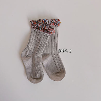 New Color Floral Lace Kid's Princess Socks