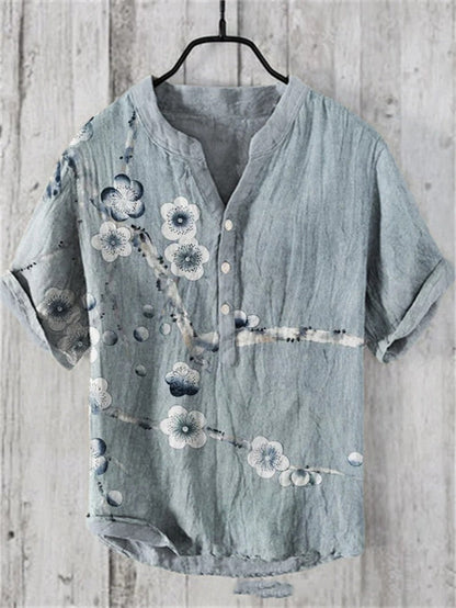 Summer Men's Shirts National Trendy Style Three Breasted