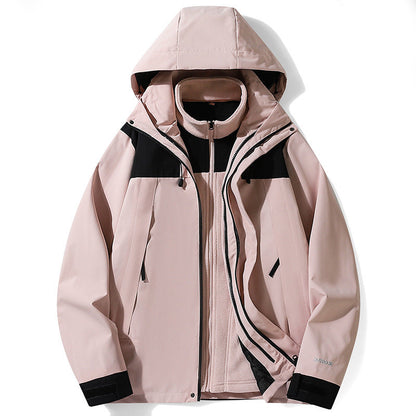 Three-in-one Outdoor Jacket Coat Men's And Women's Same Detachable Liner