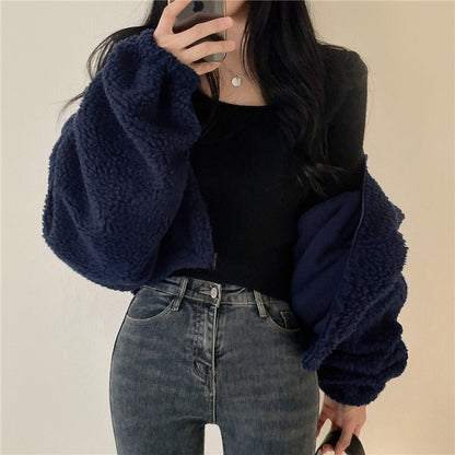 Women's Thermal Faux Fur Zip Cardigan