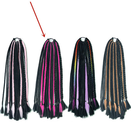Female African Braided Hair Hip Hop Colorful Wig