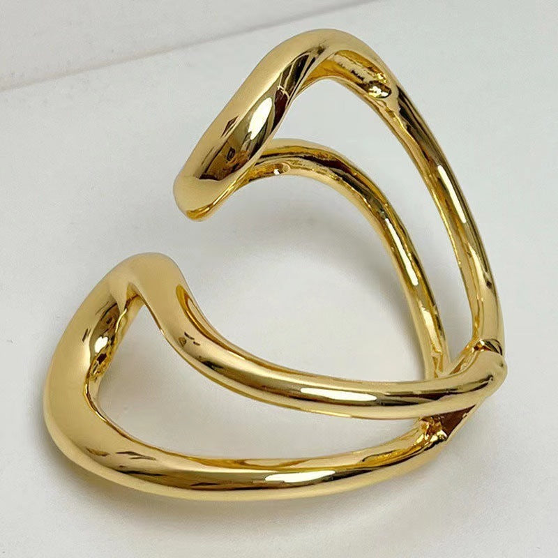 Streamlined Geometry Metal Bracelet for Women