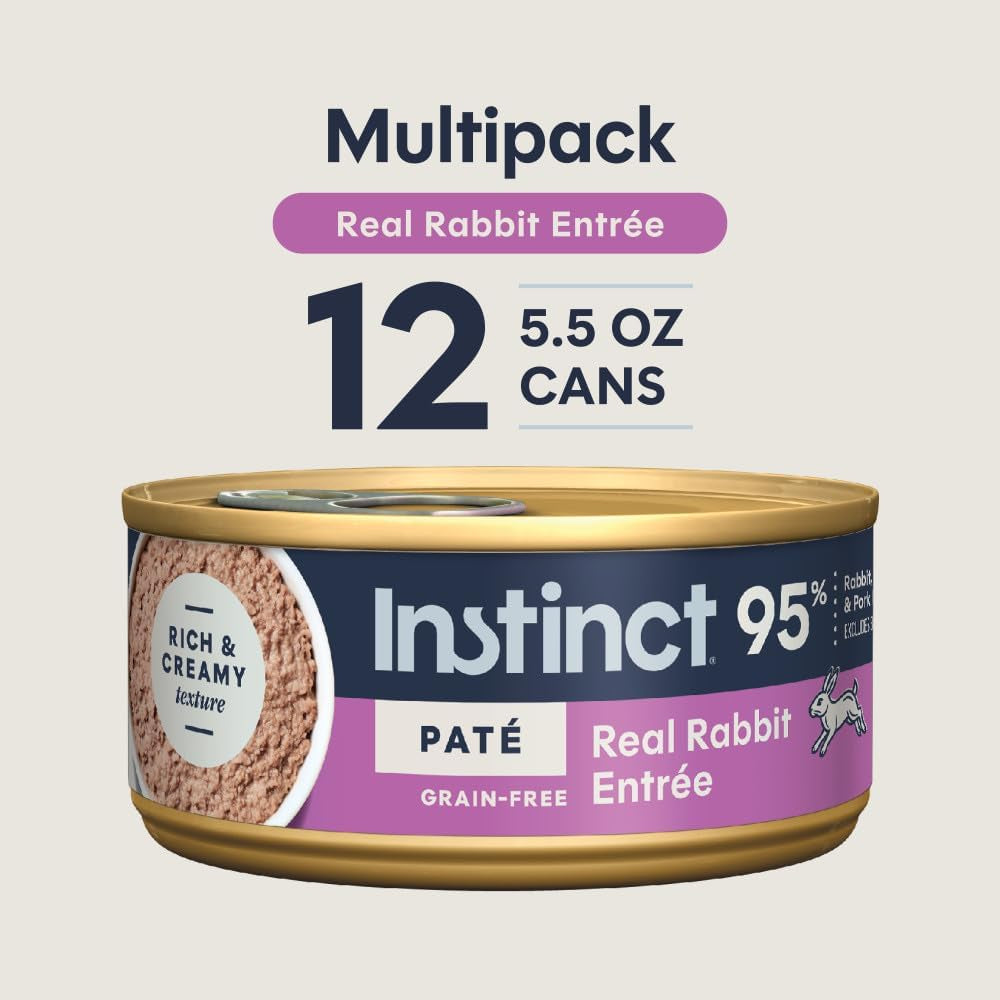 Original Grain Free Real Rabbit Recipe Natural Wet Canned Cat Food by Nature'S Variety, 5.5 Oz. Cans (Case of 12) | Rich & Creamy Pate Texture, High Protein, Real Rabbit, Whole-Food Ingredients, Grain-Free, Hydration Support