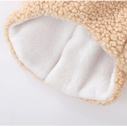Wake Me In The Spring Squirrel Patch Pet Fleece Jacket, Color-Block Dog Coat With Leash Ring  Pockets