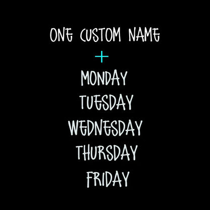 Days of the Week Labels | Personalized Vinyl Decals for Drawer and Storage Organization
