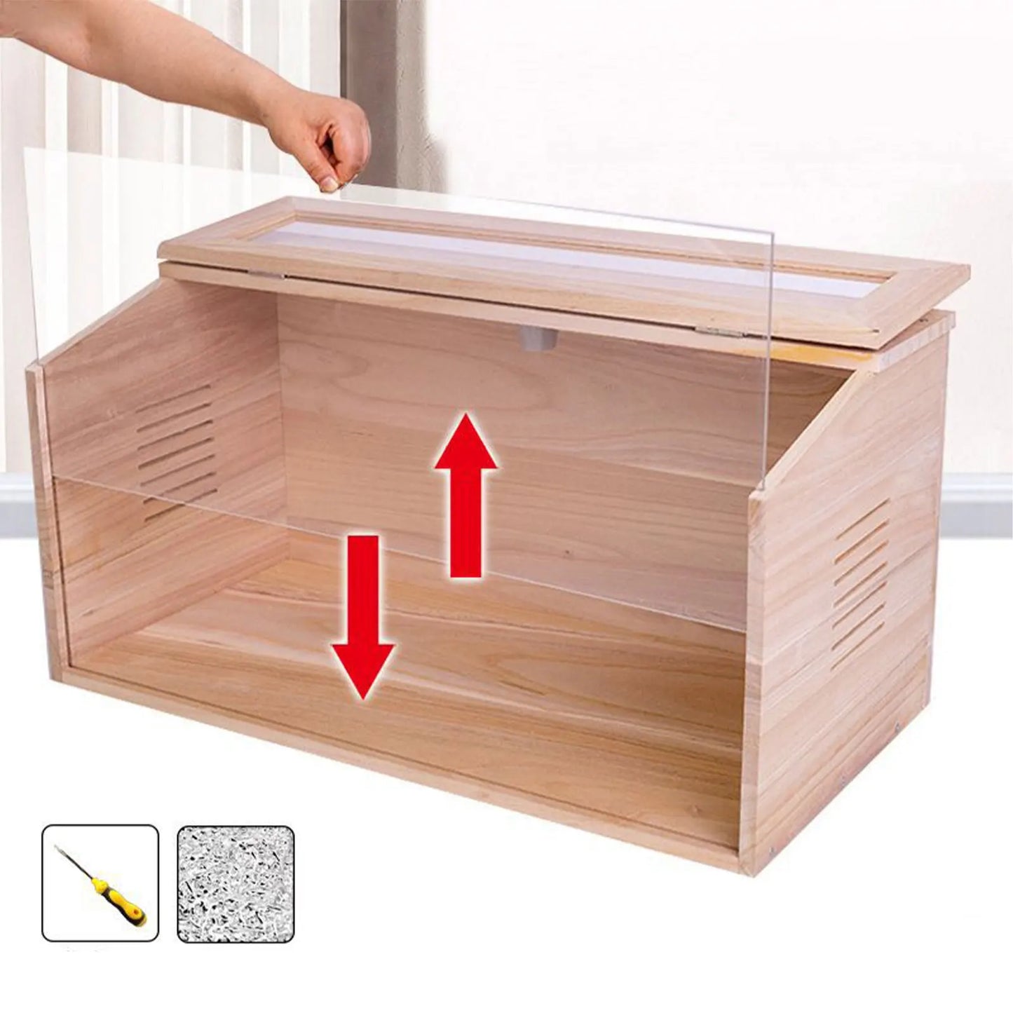 Chick Brooder Box House Clear Small Animals Habitat Pet Habitat for Quail Coop Poultry Breeding Box Animal Playpen Supplies