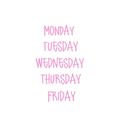 Days of the Week Labels | Personalized Vinyl Decals for Drawer and Storage Organization