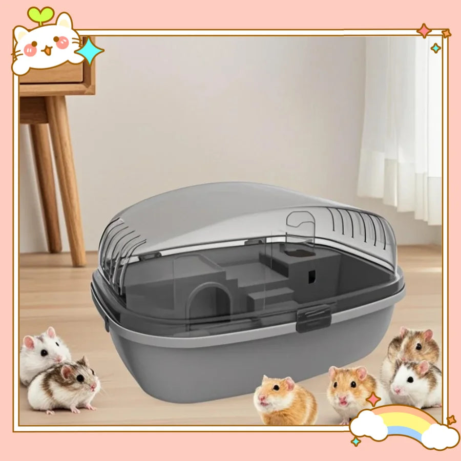 Large Hamster Cage Breathable Hamster Habitat for Sugar Glider Bunny Gerbils Habitat Acrylic Cage Portable Openable Top Bunny