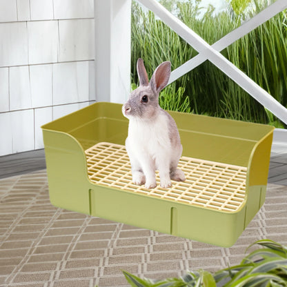 Rabbit Litter Box for Cage Pee Pan Tray Anti Splashing Bedpan Grid Litter Pan for Bunny Chinchillas Rats Ferrets Small Animals