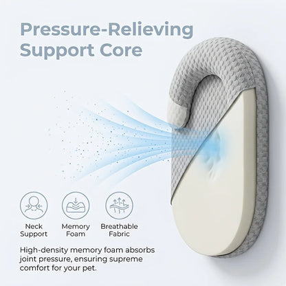 Cooling Cat Bed – Breathable, Water-Washable, Round Pet Cooling Mat with Neck Support, Summer Bed Designed for Hot Weather
