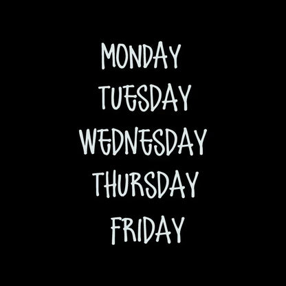 Days of the Week Labels | Personalized Vinyl Decals for Drawer and Storage Organization