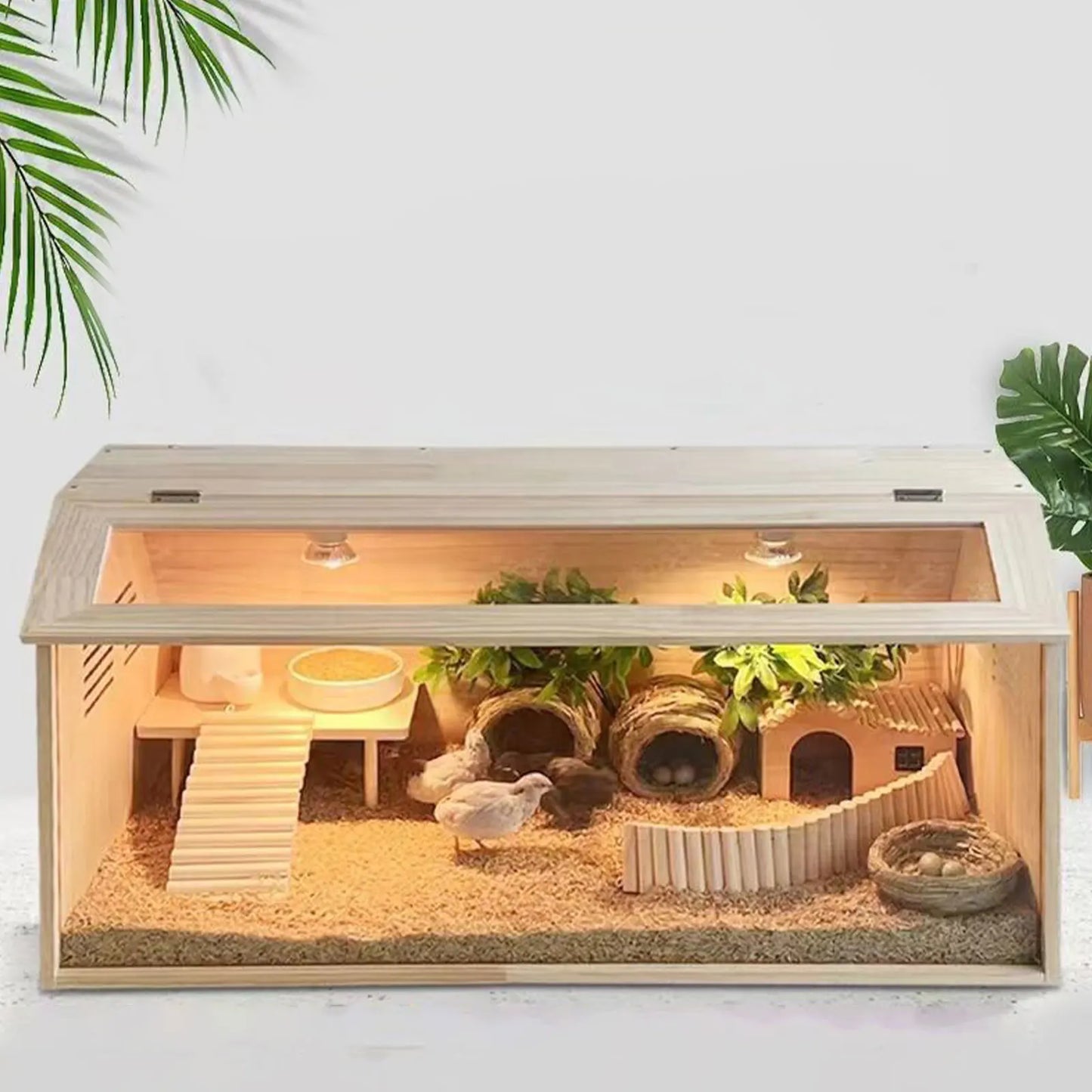 Chick Brooder Box House Clear Small Animals Habitat Pet Habitat for Quail Coop Poultry Breeding Box Animal Playpen Supplies