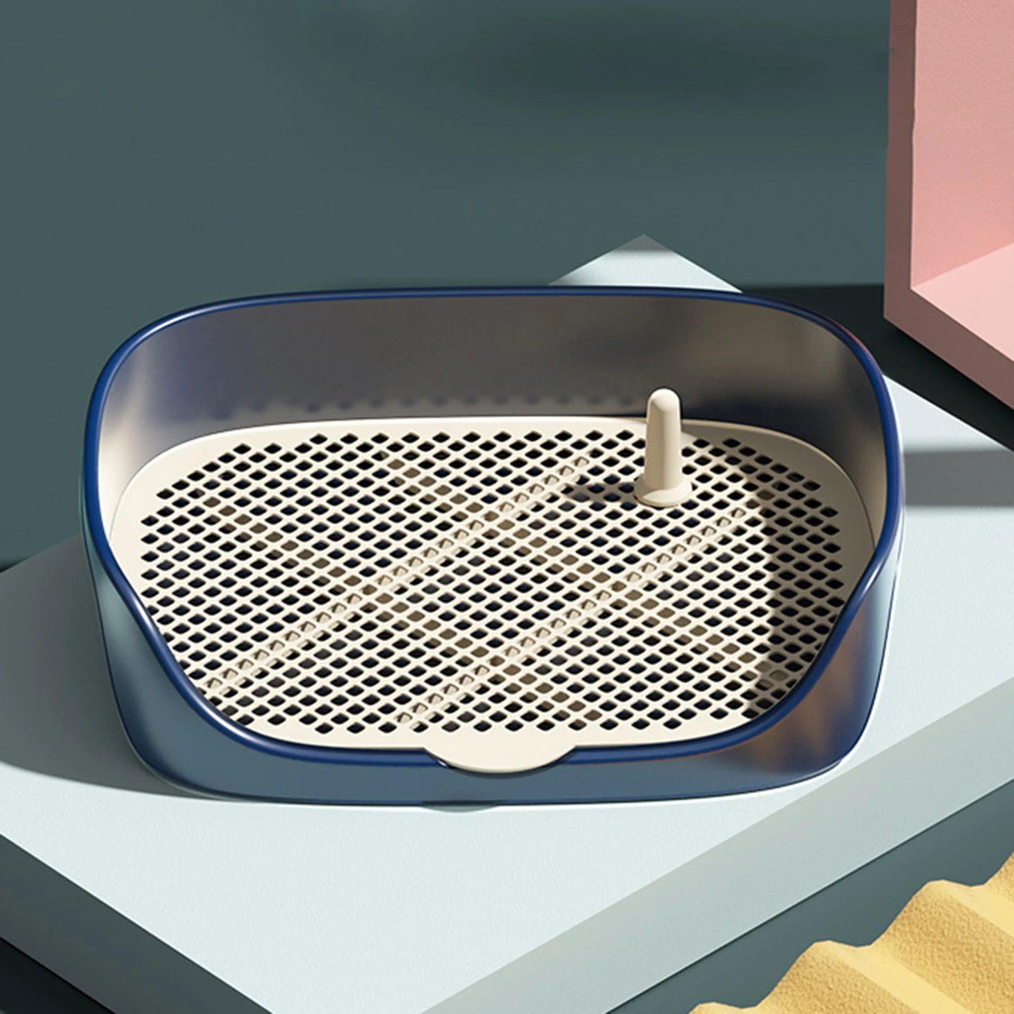 Pet Dog Toilet for Cat Portable Indoor Outdoor with Protection Wall Training Pad Holder Lavatory Basin Litter Box Trainer Corne