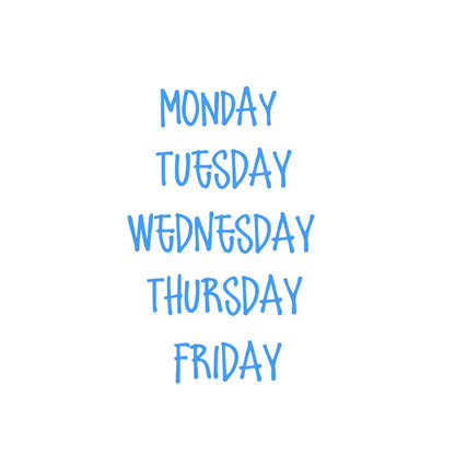 Days of the Week Labels | Personalized Vinyl Decals for Drawer and Storage Organization