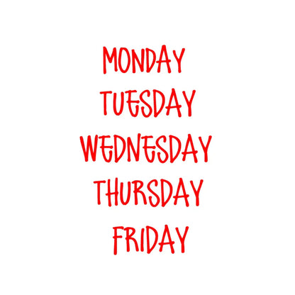 Days of the Week Labels | Personalized Vinyl Decals for Drawer and Storage Organization