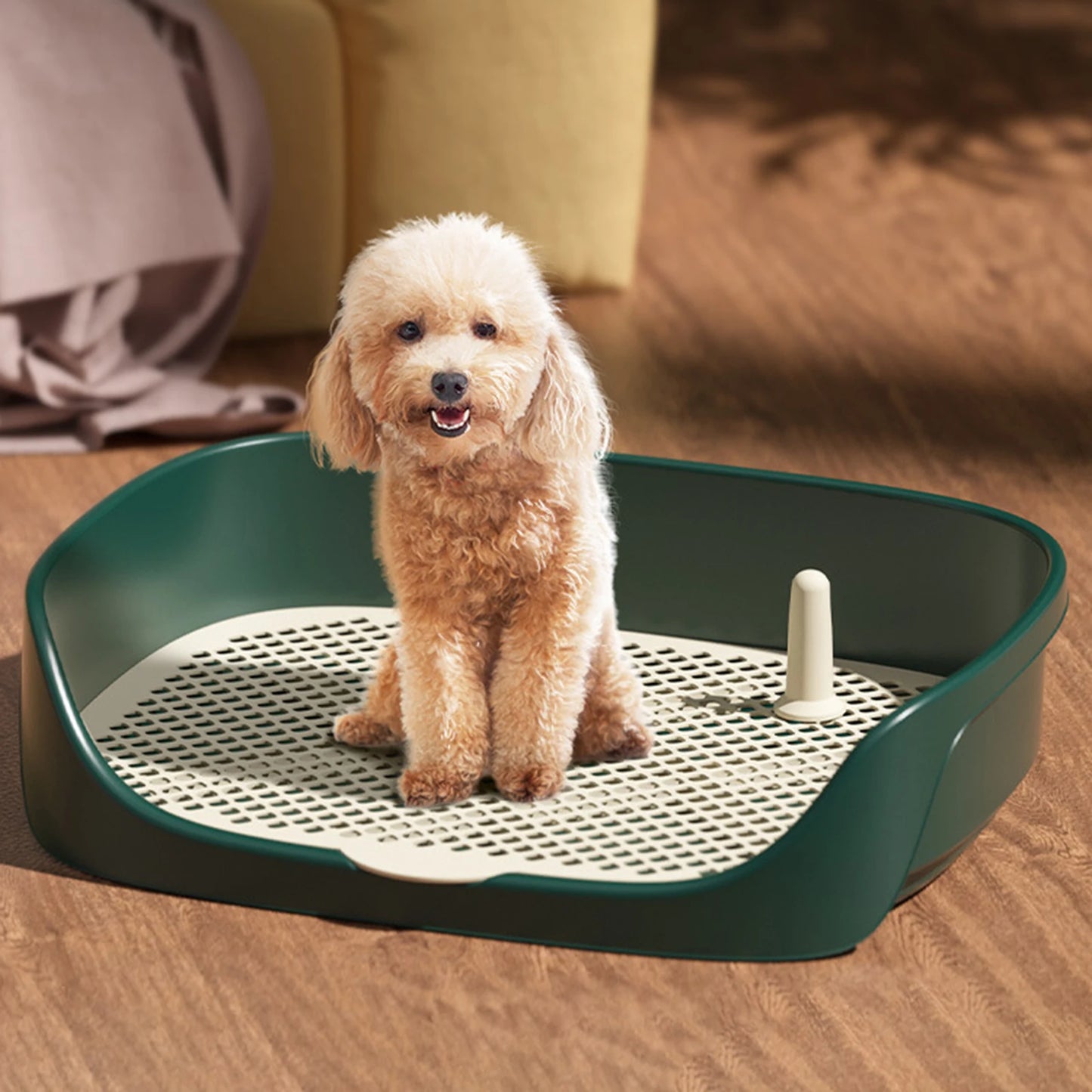 Pet Dog Toilet for Cat Portable Indoor Outdoor with Protection Wall Training Pad Holder Lavatory Basin Litter Box Trainer Corne