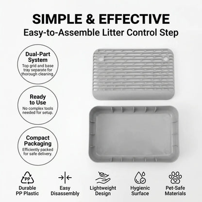 Cat Litter Box Step Non Slip Double Layer Washable Pad for Litter Box Cabinet for Cats