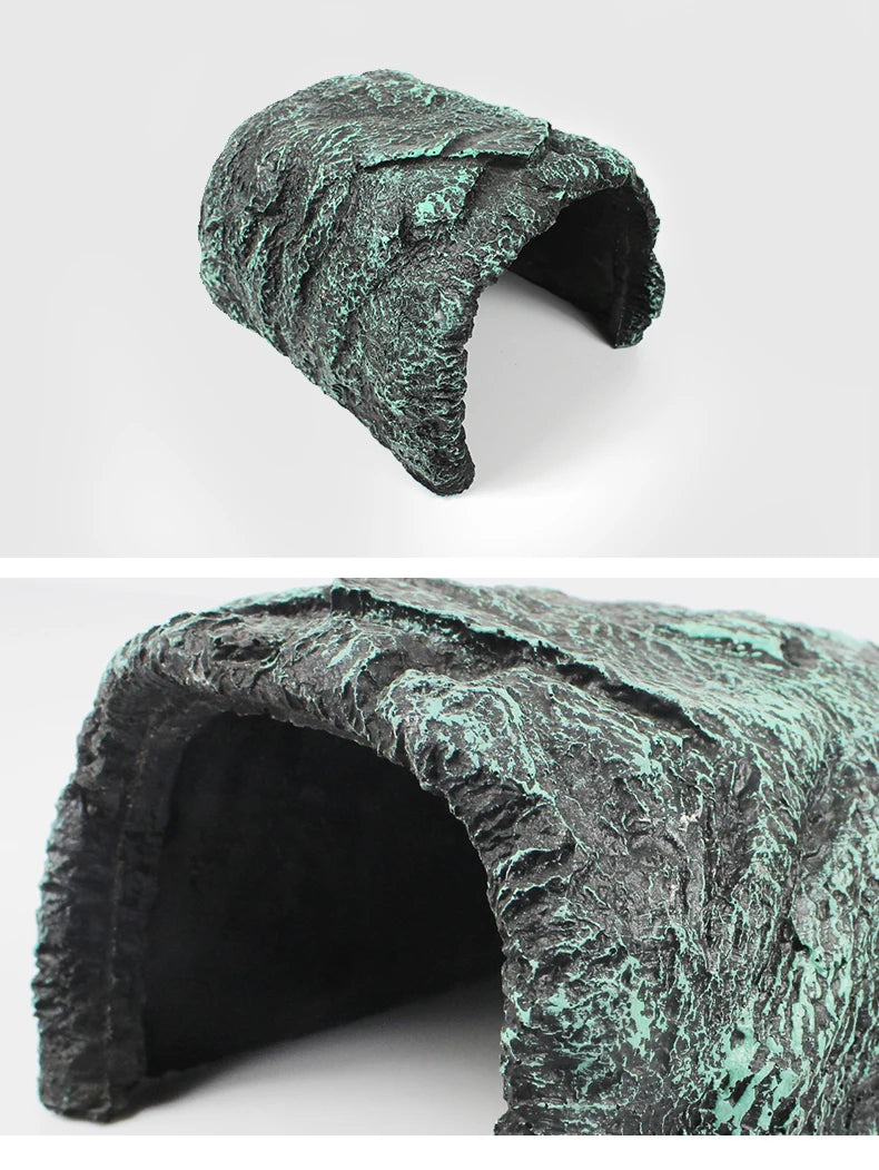 Resin Hides Cave Pet Hiding Spot Turtles Rock Hideout House Pet Hiding Spot Habitat Terrariums Landscaping for Lizard Snakes